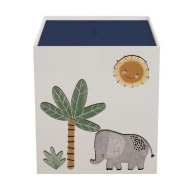 Imagem de Lixeira Kit Higiene MDF com Tampa Quarto Bebê Safari Savana - Neném na