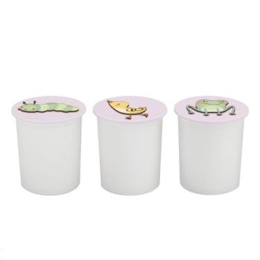 Imagem de Trio de Potes Kit Higiene Bebê Quarto Lavável Patinhos - Neném na Nuve