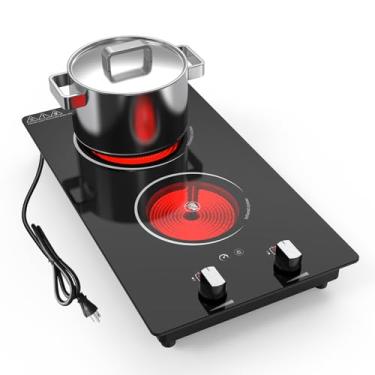 Imagem de Nafewin Cooktop Elétrico De 2 Bocas, Placa Fogão 2100 W, Bancada 30 Cm E Tampo Embutido, 9 Níveis Potência, Controle Por Botão, Trava Segurança Para Crianças Com Temporizador, Aviso Calor Residual