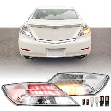 Imagem de USR UNIQUE STYLE RACING Par De Lanternas Traseiras 09-14 Tl, Lâmpadas Transparentes Com 6 Led (Esquerda + Direita) - Compatível Acura Ua8/Ua9 2009-2014, Todos Os Modelos, Como Base E Sh-Awd (Todas A