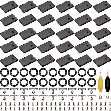 Imagem de SIXPOINTS 30 Peças De Base Suporte Plástico Preto, 20 Ganchos Em T E Anéis Vedação, Faixa Na Cintura, 50 Parafusos 2 Chaves Inglesas, Conjunto Reparo Para Boneco Ação Gi Joe 3,75"