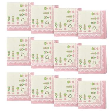 Imagem de Horaldaily Guardanapos De Pano Para O Dia Dos Namorados 18 X 18", Decoração Festa Jantar Com Renda Rosa E Branca, Conjunto Lavável 12