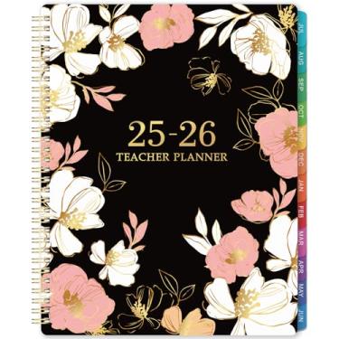 Imagem de Teacher Planner 2025-2026 - Planner para professores 2025-2026, julho de 2025 - junho de 2026, 28 x 21,6 cm, livro de plano de aula semanal e mensal com encadernação forte de fio duplo, feriados