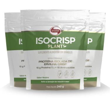 Imagem de Kit 3 Isocrisp Plant Proteína De Ervilha Vitafor 240G Neutro