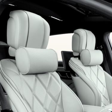 Imagem de Dapucarin Travesseiro de encosto de cabeça de carro para dirigir - couro de luxo 100% espuma de memória, suporte ergonômico para pescoço - travesseiro de viagem de ajuste universal para a maioria dos