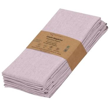 Imagem de RUVANTI Conjunto De 6 Guardanapos Pano Ruvanti, 18X18, Reutilizáveis, Laváveis, Macios E Duráveis, Poliéster Chambray, Para Jantares Festas, Natal, Ação Graças Casamentos - Malva