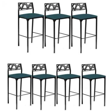 Imagem de Kit 7 banquetas Luiza Azul turquesa-Gat Magazine