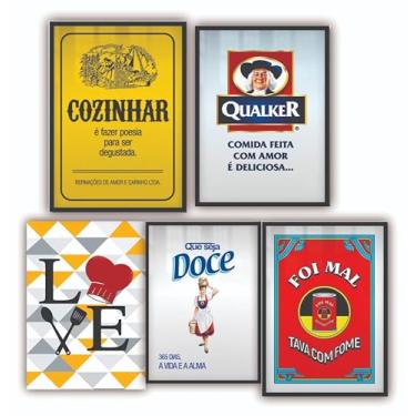 Imagem de Kit 10 Quadros Decorativos Cozinha Café Cantinho da Cozinha