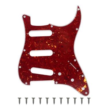 Imagem de Protetor de palheta SSS estilo ST/Strat de 11 furos para peças de guitarra estilo moderno Stratocaster/Strat dos EUA/México, 3 dobras com parafusos (tartaruga vintage)