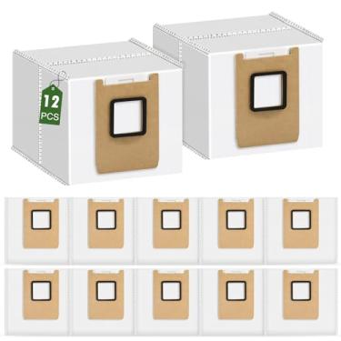 Imagem de Pacote com 12 sacos de pó de substituição para aspirador de pó Eufy E28 Omni Robot sacos de substituição a vácuo 3L saco descartável de grande capacidade sacos de reposição de 4 camadas