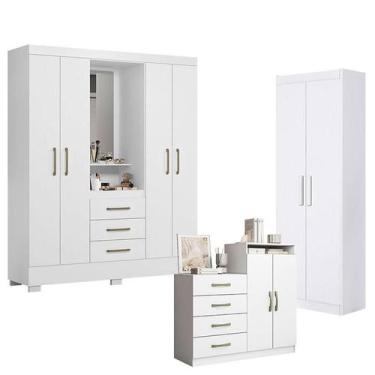 Imagem de Guarda Roupa Solteiro Paris 2045150 com Armário Multiuso 2 Portas 2000