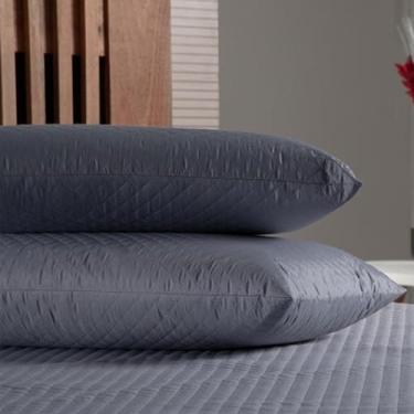 Imagem de KIT 2 Capa Protetora Impermeável para Travesseiro, 70 x 50 cm, com Zíper 4 Camadas 6 CORES (CINZA, 70X50)