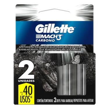 Imagem de Carga para Aparelho de Barbear Gillette Mach3 Carbono 2 Unidades - Mac