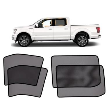 Imagem de XCBYT Persianas de janela de carro - pacote com 4 para 2015-2020 f 150 sombra de sol janela lateral sombra de janela de carro para bebê com malha respirável isolar calor e UV para dormir acampamento
