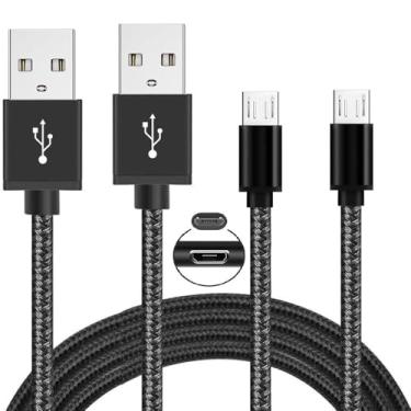 Imagem de PS4 Controller Charger Charging Cable 2 PACK 6.6FT Nylon Braided Micro USB Cord Compatible with Xbox One X/S/One Elite Controller PlayStation 4 Pro/ PS4 Slim/ PS4 Dualshock 4 Controller for Kindle