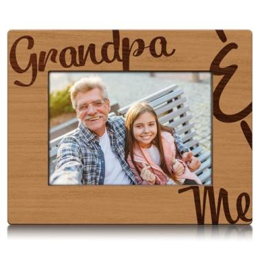 Imagem de JioJio Chan Porta-retrato de vovô e eu, presentes para vovô, moldura de madeira natural, 10 x 15 cm, I Love You, presente de aniversário, Dia dos Pais para o avô de netos