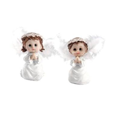 Imagem de IEUDNS 2 peças estatuetas de anjo menino e estátuas delicadas decoração para casa artesanato estátuas de anjo de resina para quarto prateleira de bar