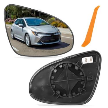 Imagem de TOP-MAX Substituição de vidro do espelho do lado do passageiro para Toyota Corolla 2014-2019, vidro retrovisor aquecido convexo do lado direito com conector de aquecimento de 2 pinos, substitui o