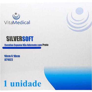 Imagem de Curativo de Espuma com Íons de Prata Silversoft - 10x10cm - Unidade - 