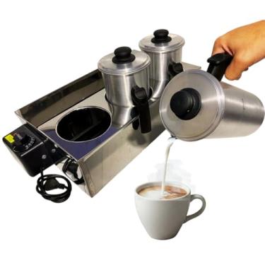 Imagem de Aquecedor Banho-Maria Elétrico 3 Bules, 1,5L cada, Aço Inox, 120°C (110v)