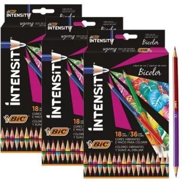 Imagem de Lápis de Cor BIC Sextavado Intensity Bicolor 18/36 Cores