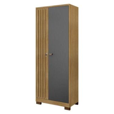 Imagem de Armário Multiuso Versatile 2 Portas Com Chave Carvalho Americano Grafi