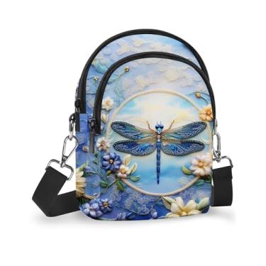 Imagem de Yrebyou Bolsa para celular pequena bolsa transversal feminina alça de ombro carteira casual viagem com alça ajustável, Roxa, Tendência