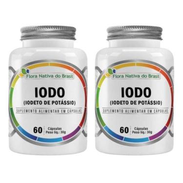Imagem de Kit 2x Iodo (Iodeto de Potássio) 60 Cápsulas 500mg Flora Nativa - Flor