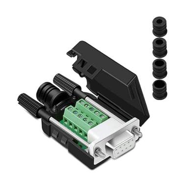 Imagem de COMOPEZ Conector de breakout DB9 RS232 D-SUB Serial para terminal fêmea de 9 pinos conector adaptador fêmea módulo de placa breakout com capa (1 peça)