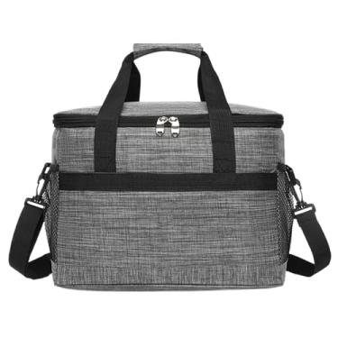 Imagem de Bolsa isolada | Bolsa térmica reutilizável, à prova d'água, resistente, para piquenique, recipiente de alimentos leve para praia, escritório, almoço, churrasco, viagem, viagem