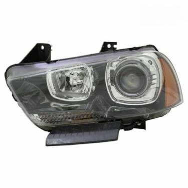Imagem de Lâmpada de neblina esquerda direita LED luz diurna frontal LED conjunto de farol lâmpada de canto ampla compatível com carregador 2011-2014 57010412AD (direita)