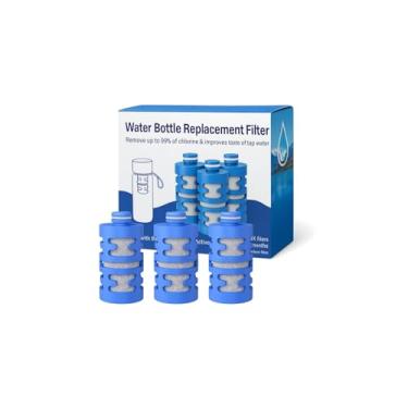 Imagem de Nispira Substituição de filtro de água de carbono ativado compatível com garrafa de água Philips GoZero Fitness, 3 peças