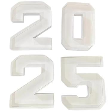 Imagem de Tábuas de charcutaria de papelão preenchíveis 2025, 4 peças de caixas de pastagem com números de papel branco para festa de aniversário, bandejas de lanche de doces de sobremesa, 25 x 21 cm por número