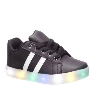 Imagem de Tênis Led Luz Pisca Infantil Masculino Branco ou preto - PC, 31, Preto