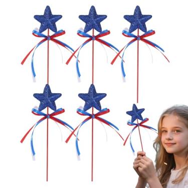 Imagem de Rrlihjgu Varinha de Fada,Varinha Estrela Para Fantasias - com Glitter 5 Peças Brinquedo Fantasia para Menina e Natal e Aniversário e Teatro e Festa e Halloween e Cosplay e Espectáculos de Feriados