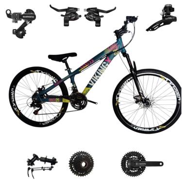Imagem de Bicicleta 26 VikingX Tuff25 24v Shimano Cubo k7 Aluminio Freeride Disco Mecânico Pneu Slick 1.50-Unissex