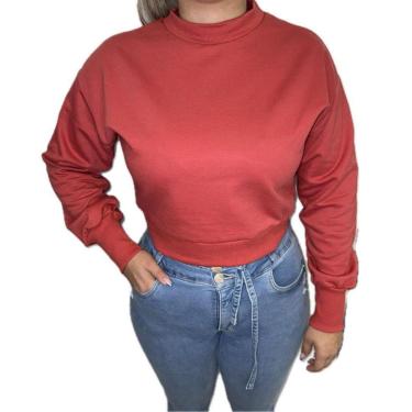 Imagem de Blusa Feminina Lunender Moletom Básica Cropped - 00083-Feminino