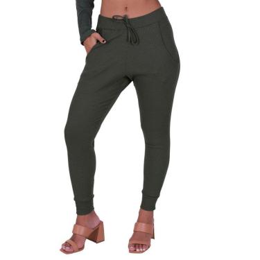 Imagem de Calça Jogger Canelada Inverno Feminina Comfy Vera-Feminino