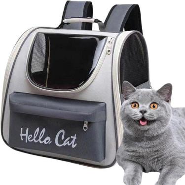 Imagem de Bolsa Mochila Transporte Gato Pet Animais Visao Panoramica 360 Passeio
