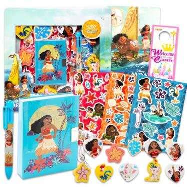 Imagem de Disney Conjunto De Diário E Caneta Moana - Pacote Com Mini 150 Folhas, Cadeado Verdade, 6 Cores, Borrachas, Tatuagens Muito Mais, Para Meninas
