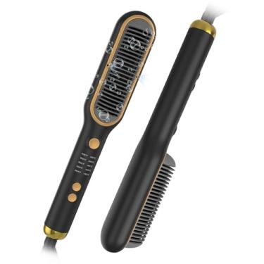 Imagem de SIQUER Escova Alisadora De Cabelo - Iônica Com 13 Temperaturas, Visor Lcd, Aquecimento Rápido 45 Segundos, Desligamento Automático 60 Minutos, Pente Alisador Cerâmica Anti-Queimadura Para Salão Bele