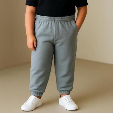 Imagem de Calça De Moletom Infantil Jogger Skinny Meninos Meninas Moletinho - RO