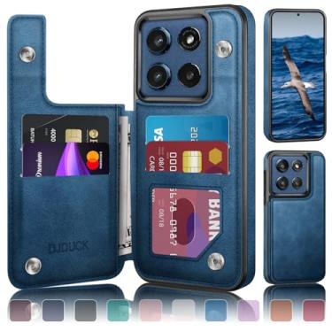 Imagem de DJDUCK Capa carteira projetada para Moto G Stylus 2025 com suporte para cartão, [capa de fecho magnético] [proteção de couro com bloqueio de RFID] à prova de choque feminina e masculina para Moto G