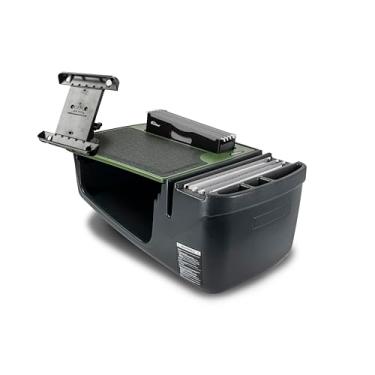 Imagem de AutoExec Mesa de carro AE-FMEF-TAB-AG Efficiency FileMaster para sua estação de trabalho de veículo e escritório móvel, verde exército com suporte para tablet