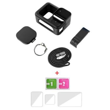 Imagem de Capa de Silicone para Hero 13 Black + Tampa Lente + Porta lateral + Pe