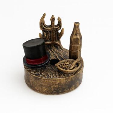 Imagem de Ofertório Cartola de Exu Dourado Vintage Resina 5 cm - Lua Mística - 1