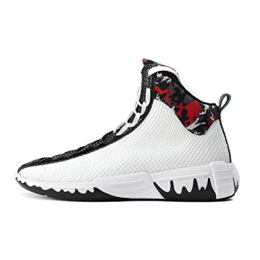 Imagem de Soulsfeng Tênis de caminhada masculino de cano alto, tênis moderno, esportivo, fitness, cross trainers, tênis de corrida para homens, Preto/branco, 5.5 Women/4 Men