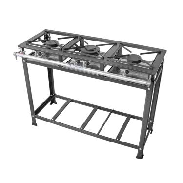 Imagem de Fogão Industrial 3 Bocas Alta Pressão 30x30 3 Queimadores Simples Mr Fogoes