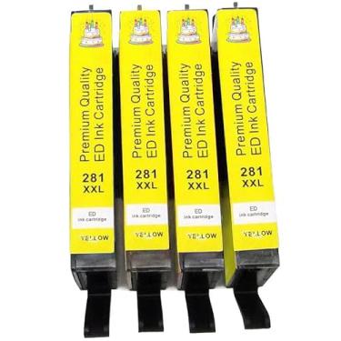 Imagem de BJ-INK 280 281 peças de cartucho de tinta, substituição para impressora C A N O N, compatível com impressora Pixma TR8520 TR7520 TS6120 TS6220 TS6320 TS6300 TS6200 TS9521C (BJ-2814Y)