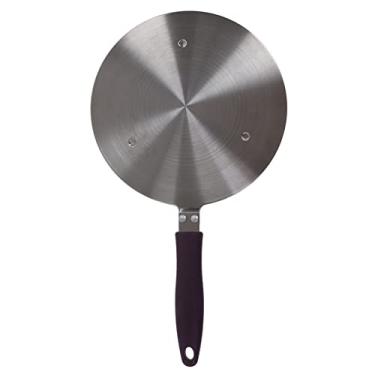 Imagem de QANYEGN Placa do difusor de calor, difusor de calor de aço inoxidável com alça, difusor de calor de indução de panela para panela de cerâmica de panela de ferro para maconha (22#)